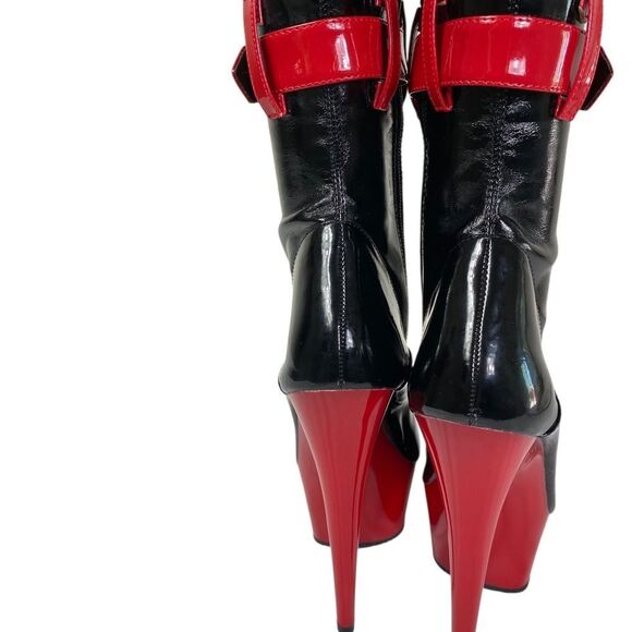 funtasma Medic 6 pleaser boots , red / black ,zip, lace up buckle - Picture 10 of 10